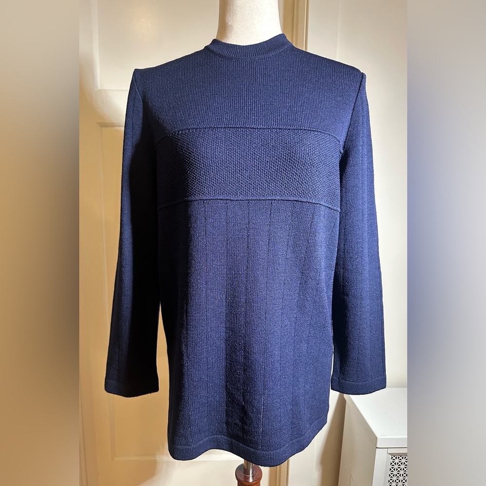 St. John Basics Navy Tunic Sweater